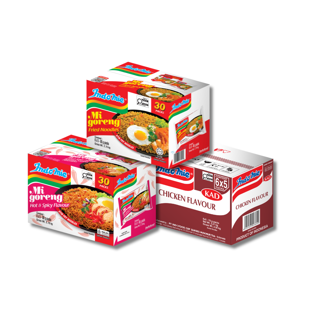 Mi Goreng Special (30 pk) + Mi Goreng Hot & Spicy (30 pk) + Chicken Flavour (30 pk)
