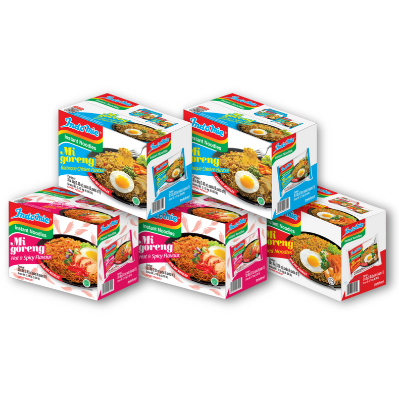 Mi Goreng Special (30 pk) + 2 Boxes of Mi Goreng BBQ Chicken (2 x 30 pk) + 2 Boxes of Mi Goreng Hot & Spicy (2 x 30 pk)