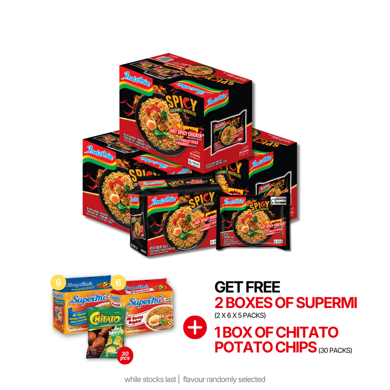 3 Boxes of Mi Goreng Hot Spicy Chicken (3 x 30 pk)