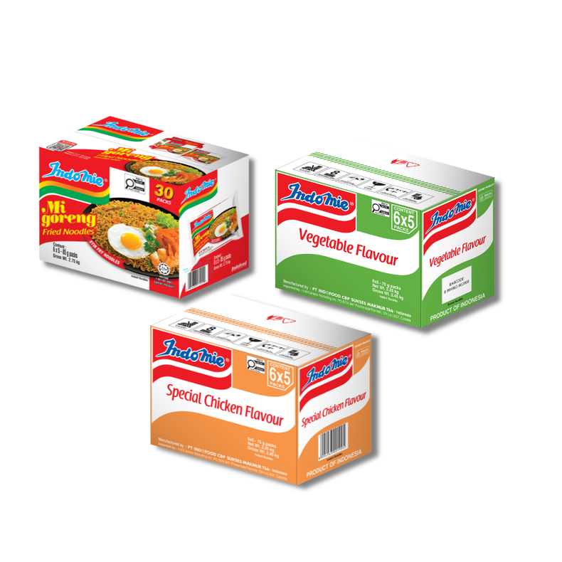 Mi Goreng Special (30 pk) + Vegetable Flavour (30 pk) + Special Chicken Flavour (30 pk)