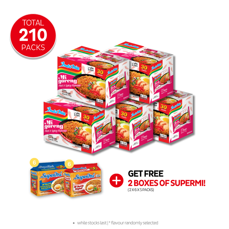 5 Boxes of Mi Goreng Hot & Spicy (5 x 30 pk)