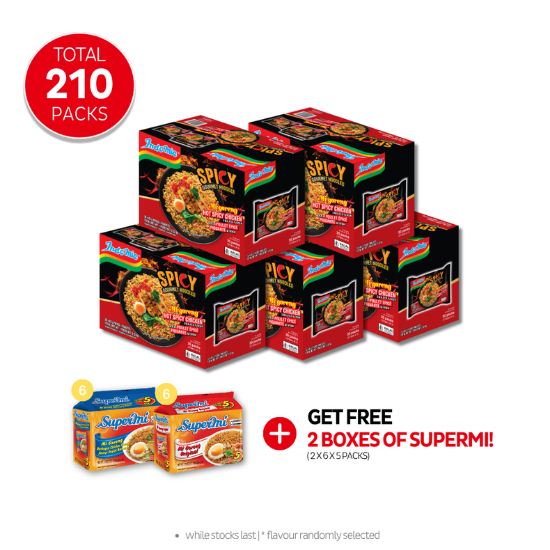 5 Boxes of Mi Goreng Hot Spicy Chicken (5 x 30 pk)