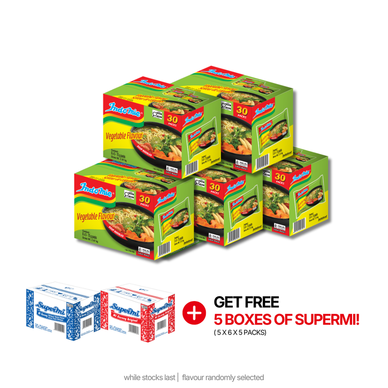 5 Boxes of Vegetable Flavour (5 x 30 pk)