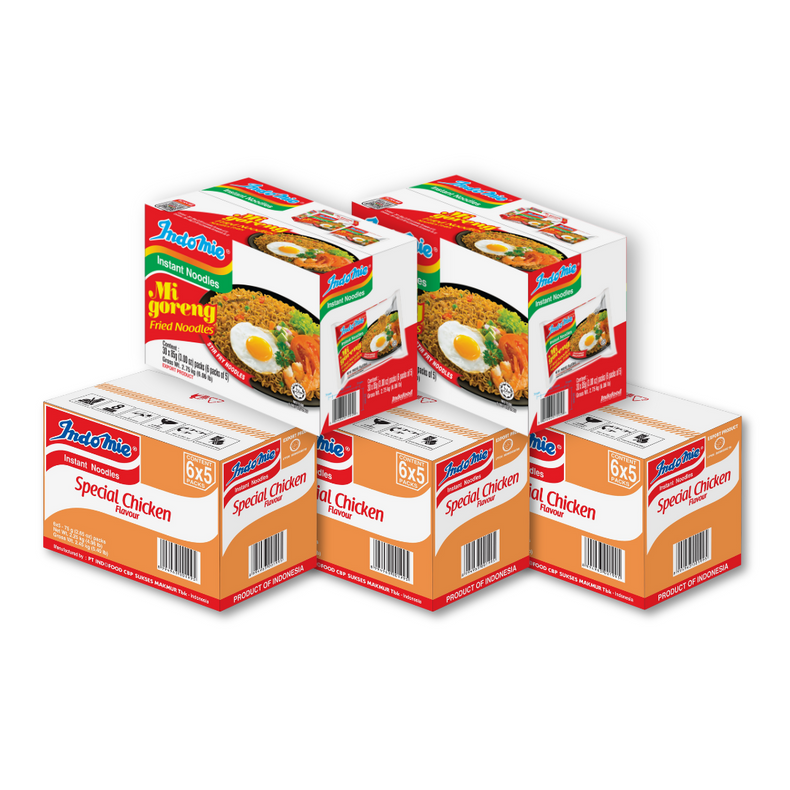 2 Boxes of Mi Goreng Special (2 x 30 pk) + 3 Boxes of Special Chicken Flavour (3 x 30 pk)