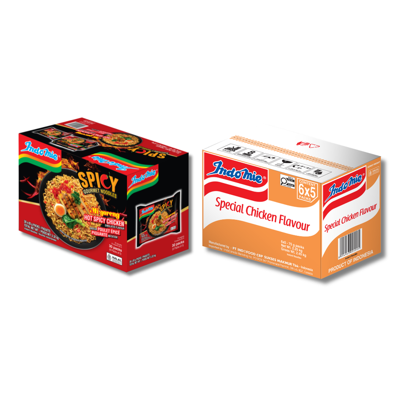 Mi Goreng Hot Spicy Chicken (30 pk) + Special Chicken Flavour (30 pk)