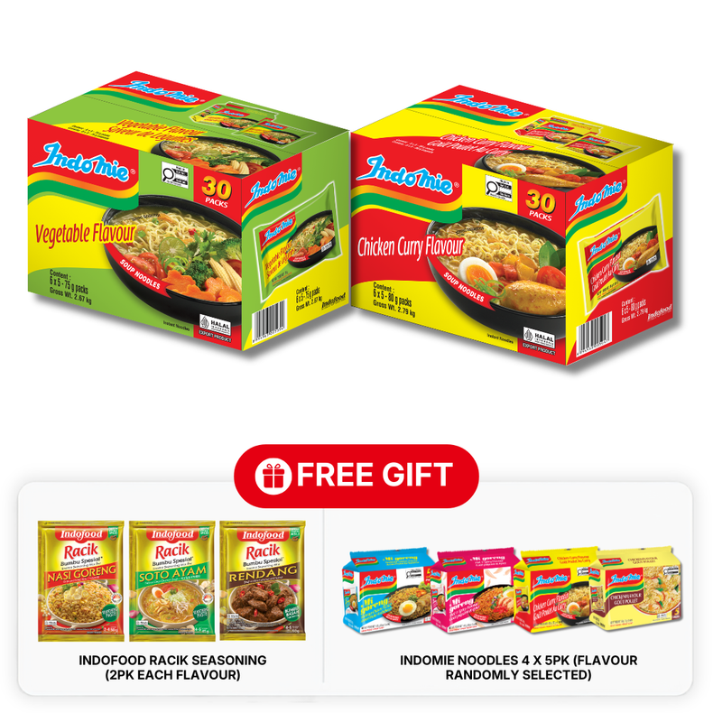 Vegetable Flavour (30 pk) + Chicken Curry Flavour (30 pk)