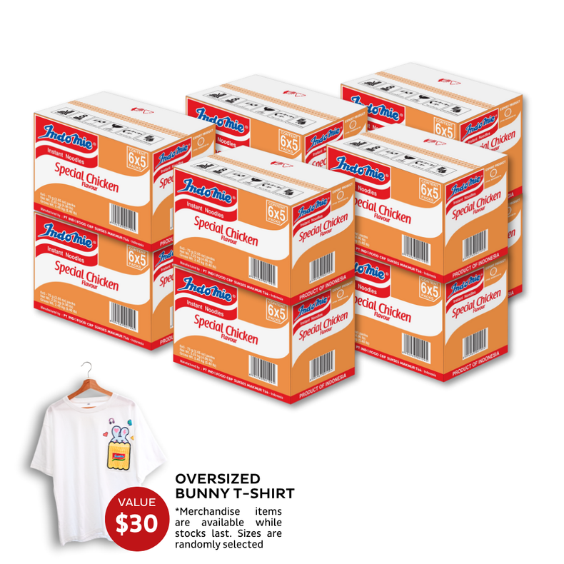 10 Boxes of Special Chicken Flavour (5 x 30 pk) [BBD: Jan 2026] + Oversized Bunny T-Shirt