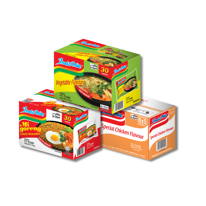 Mi Goreng Special (30 pk) + Vegetable Flavour (30 pk) + Special Chicken Flavour (30 pk)