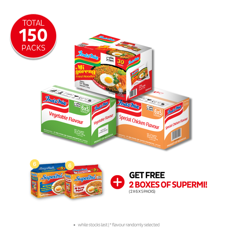 Mi Goreng Special (30 pk) + Vegetable Flavour (30 pk) + Special Chicken Flavour (30 pk)