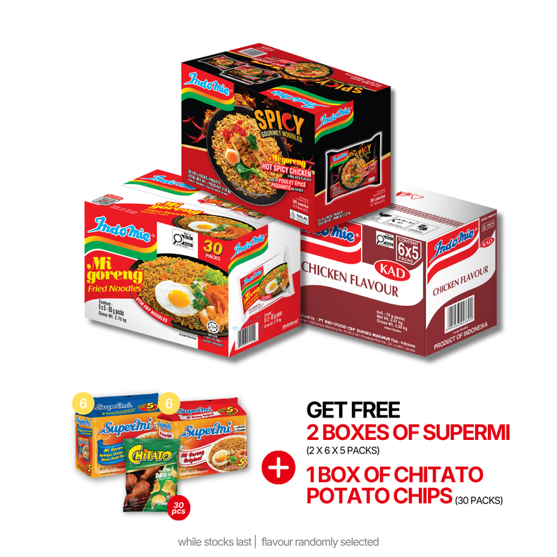 Mi Goreng Special (30 pk) + Mi Goreng Hot Spicy Chicken (30 pk) + Chicken Flavour (30 pk) [BBD: Jul 2026]