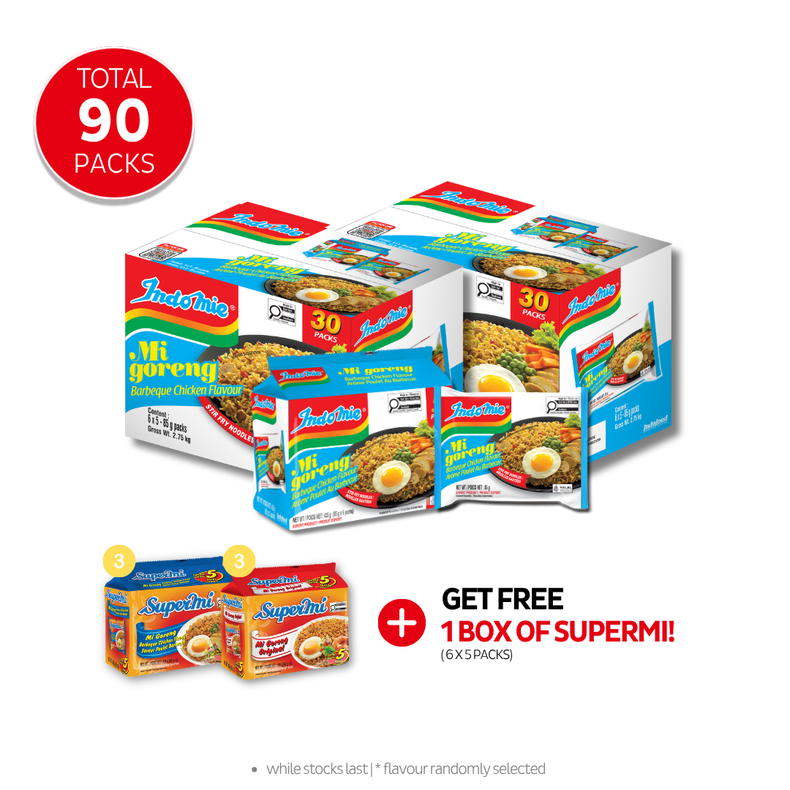 2 boîtes de poulet BBQ Mi Goreng (2 x 30 paquets)