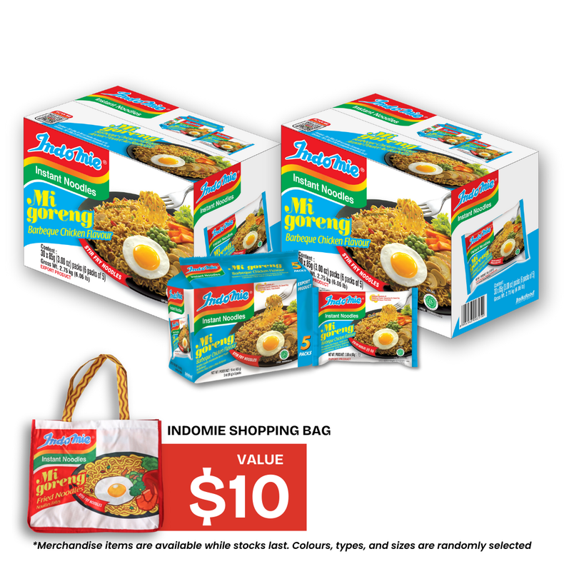 2 Boxes of Mi Goreng BBQ Chicken (2 x 30 pk) + Shopping Bag