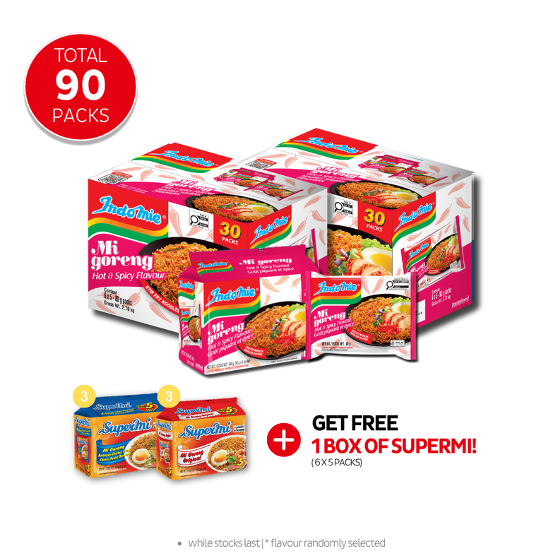 2 Boxes of Mi Goreng Hot & Spicy (2 x 30 pk)