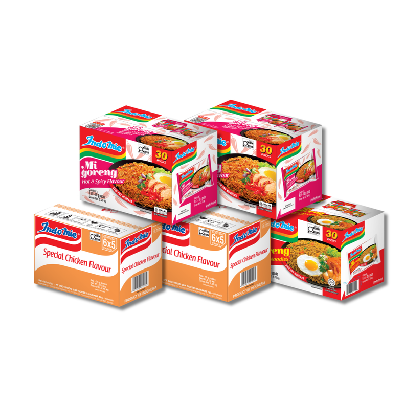 Mi Goreng Special (30 pk) + 2 Boxes of Mi Goreng Hot & Spicy (2 x 30 pk) [BBD: Oct 2026]  + 2 Boxes of Special Chicken Flavour (2 x 30 pk)