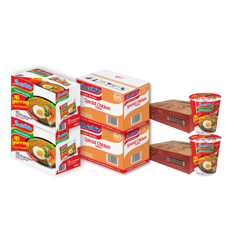 2 Boxes of Mi Goreng Special (2 x 30 pk) + 2 Boxes of Special Chicken Flavour (2 x 30 pk) [BBD: Jan 2026] + 2 Boxes of Mi Goreng Cup (2 x 12 pk)