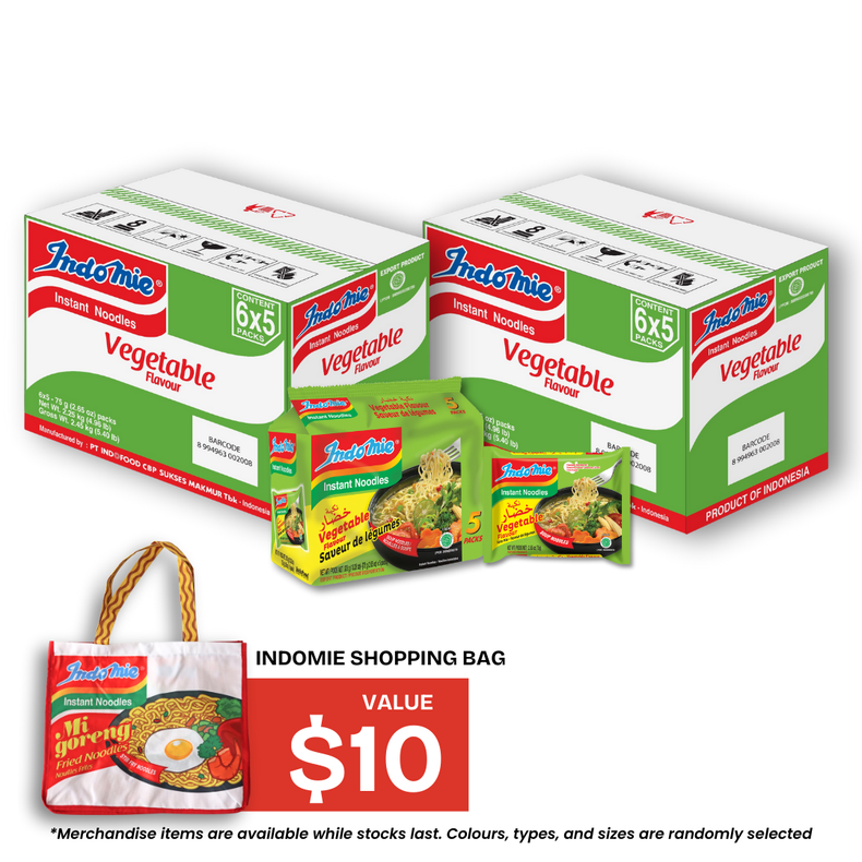 2 Boxes of Vegetable Flavour (2 x 30 pk) + Shopping Bag