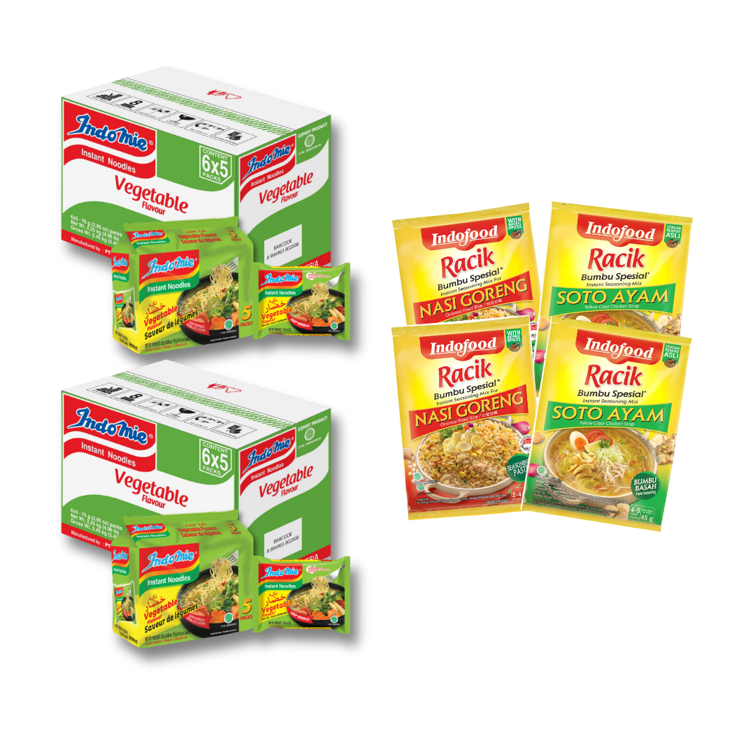 2 Boxes of Vegetable Flavour (2x30 pk) + 4 Packs of Seasoning (Randomly Selected)