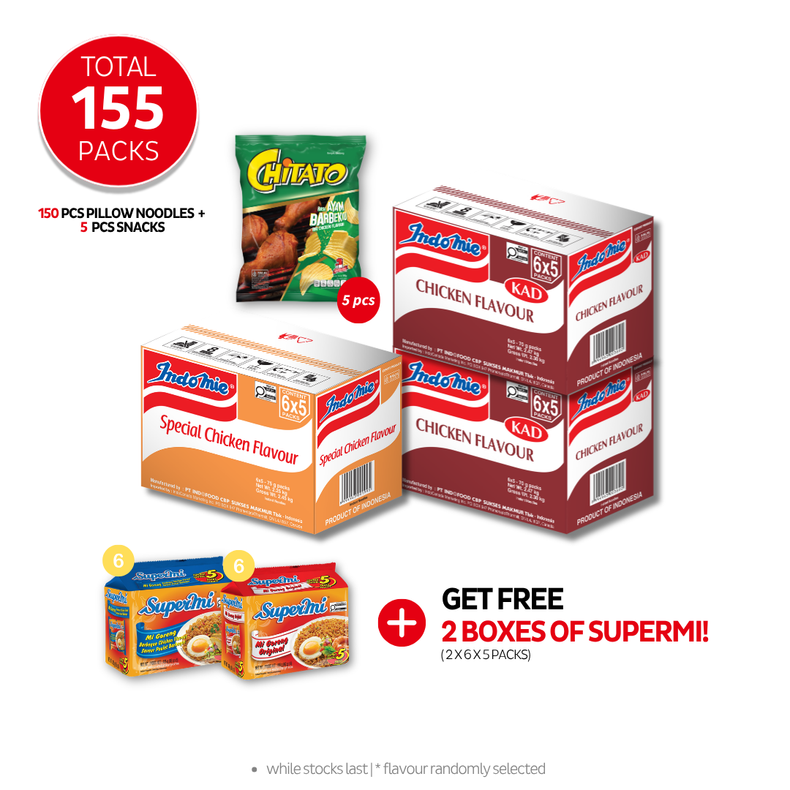 2 Boxes of Chicken Flavour (2 x 30 pk) [BBD: Jul 2026] + Special Chicken Flavour (30 pk) + Chitato BBQ Chicken Flavour (5 pk) [BBD: Aug 2026]