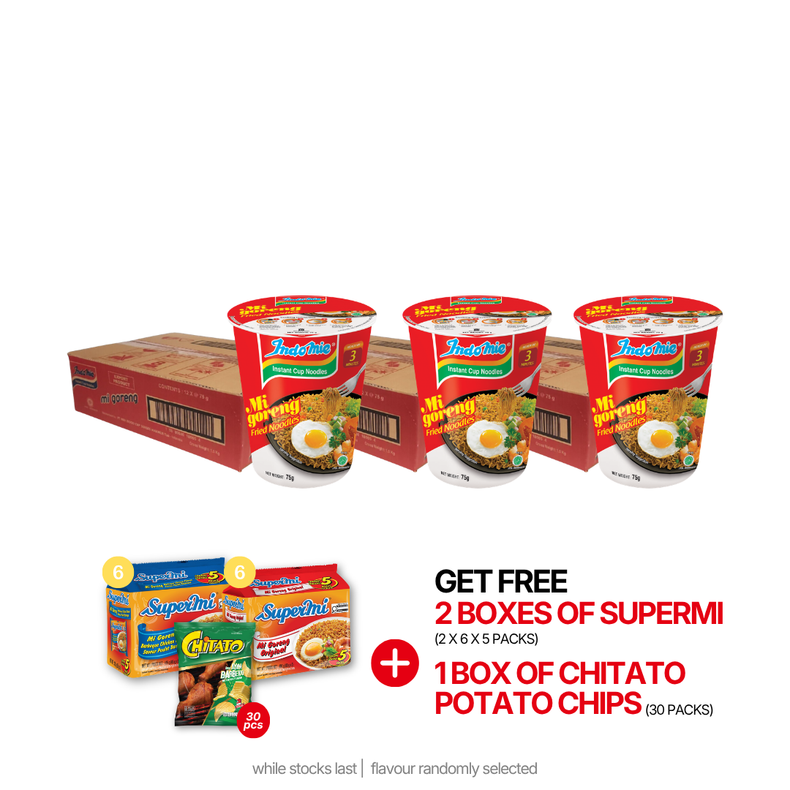 3 boîtes de Mi Goreng Cup (3 x 12 tasses) [DLUO : nov. 2025]
