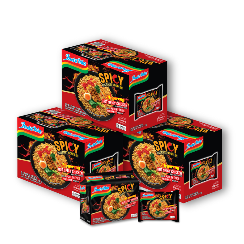 3 Boxes of Mi Goreng Hot Spicy Chicken (3 x 30 pk) [BBD: Jan 2026]