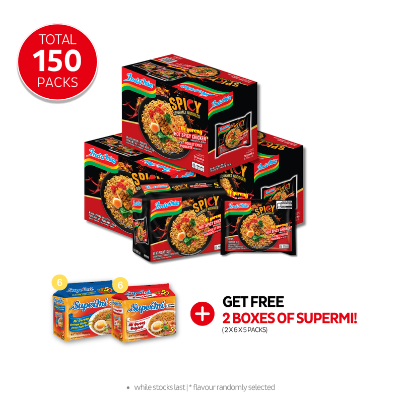 3 Boxes of Mi Goreng Hot Spicy Chicken (3 x 30 pk)