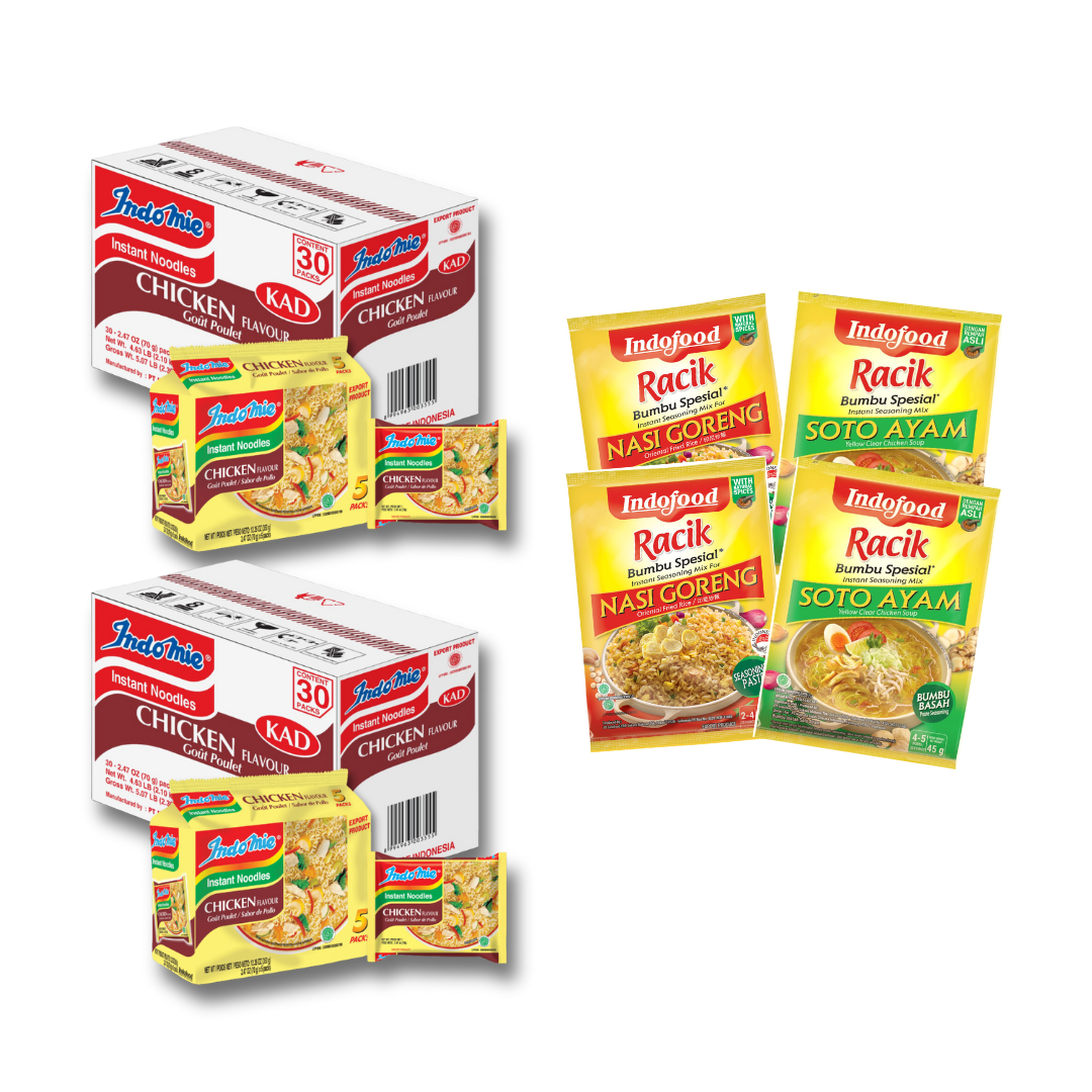 2 Boxes of Chicken Flavour (2x30 pk) + 4 Packs of Seasoning (Randomly Selected)