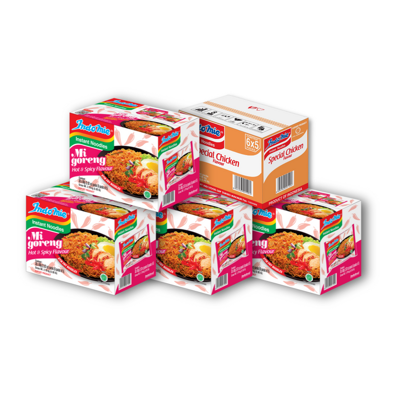 4 Boxes of Mi Goreng Hot & Spicy (4 x 30 pk) + Special Chicken Flavour (30 pk)