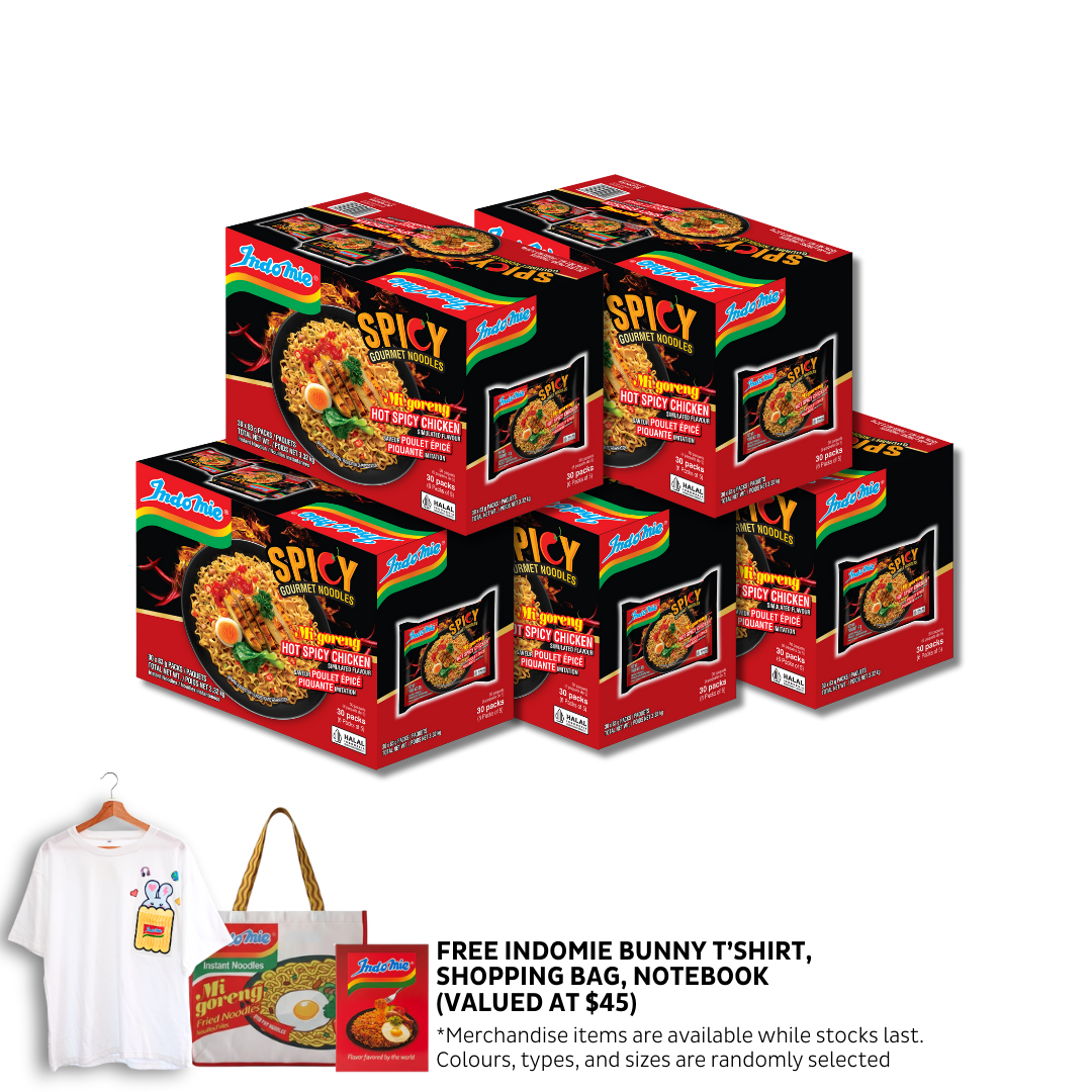 spicygemMeteoriteBOWL2個セットsrl 5 Boxes of Mi Goreng Hot Spicy Chicken (5 x 30 pk) + Oversized