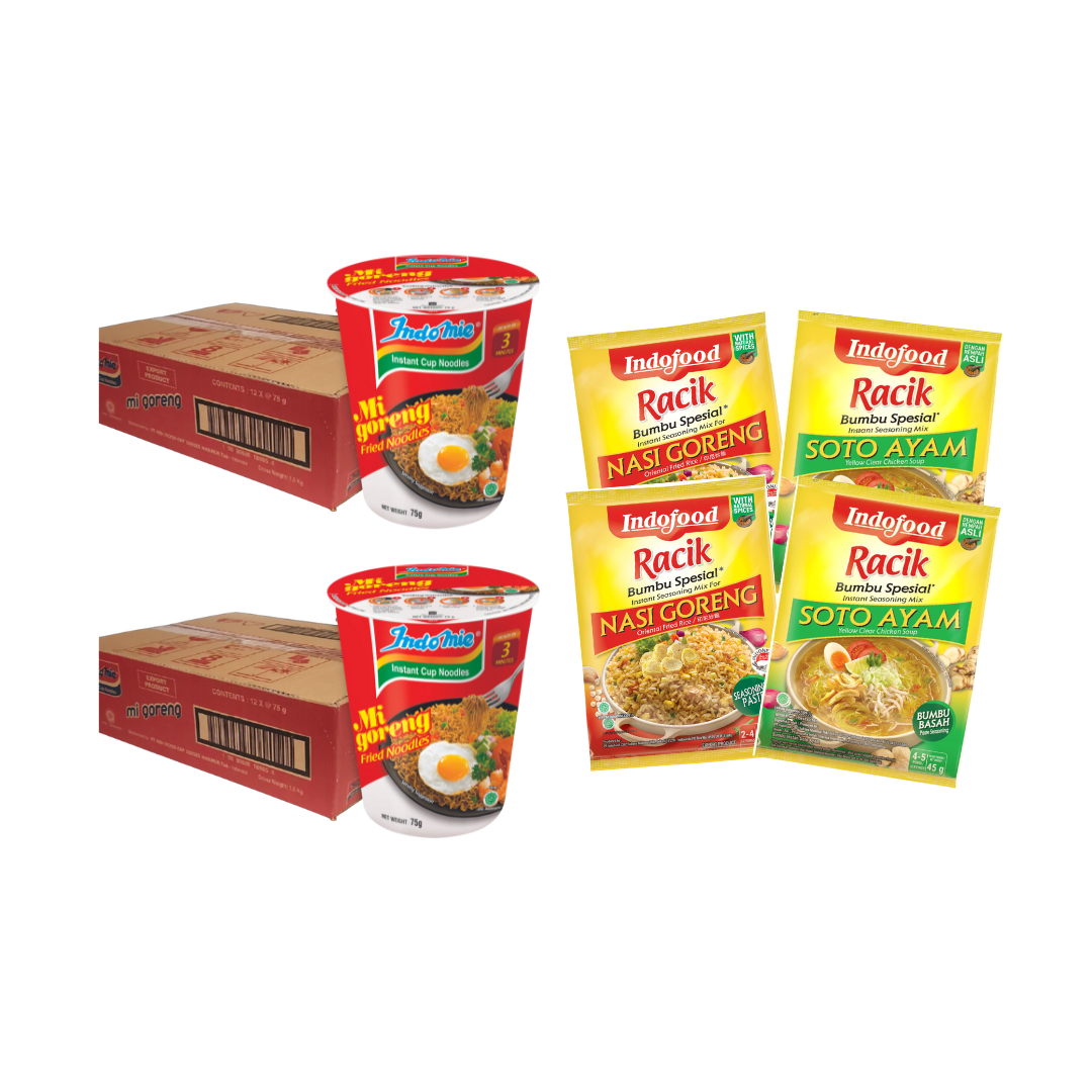 2 Boxes of Mi Goreng Cup (2 x 12 pk) + 4 Packs of Seasoning (Randomly Selected)