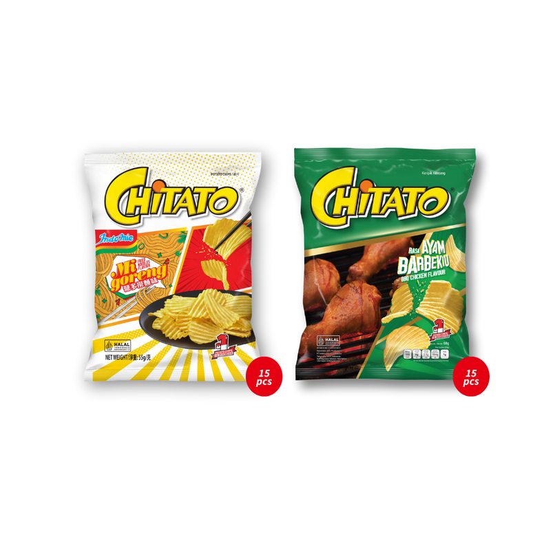 Chitato Mix Variant - BBQ Chicken (15 pcs) + Mi Goreng (15 pcs) [BBD: Mar 2026]