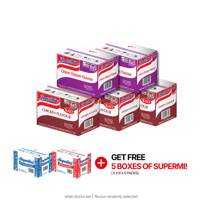 3 Boxes of Chicken Flavour (3 x 30 pk) [BBD: Aug 2026] + 2 Boxes of Onion Chicken Flavour (2 x 30 pk)