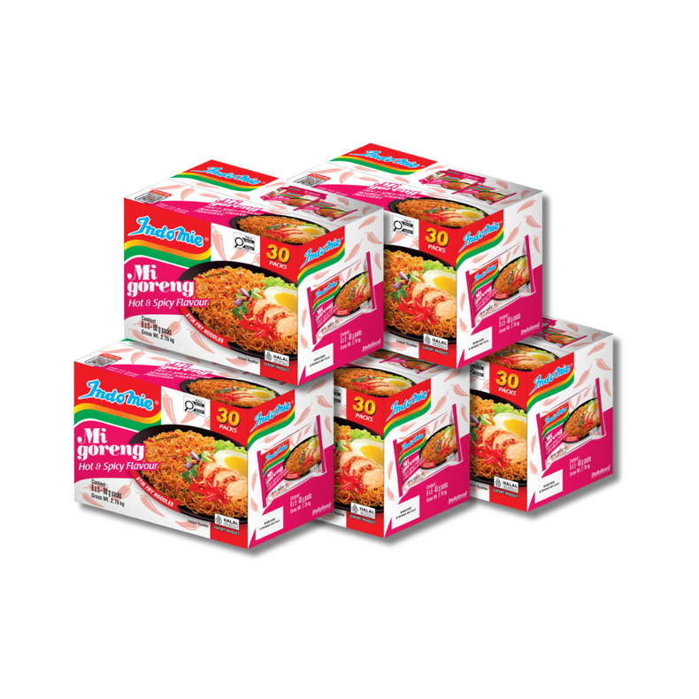5 boîtes de Mi Goreng épicé (5 x 30 paquets)