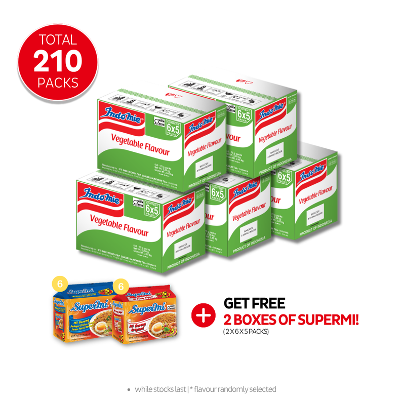 5 Boxes of Vegetable Flavour (5 x 30 pk)