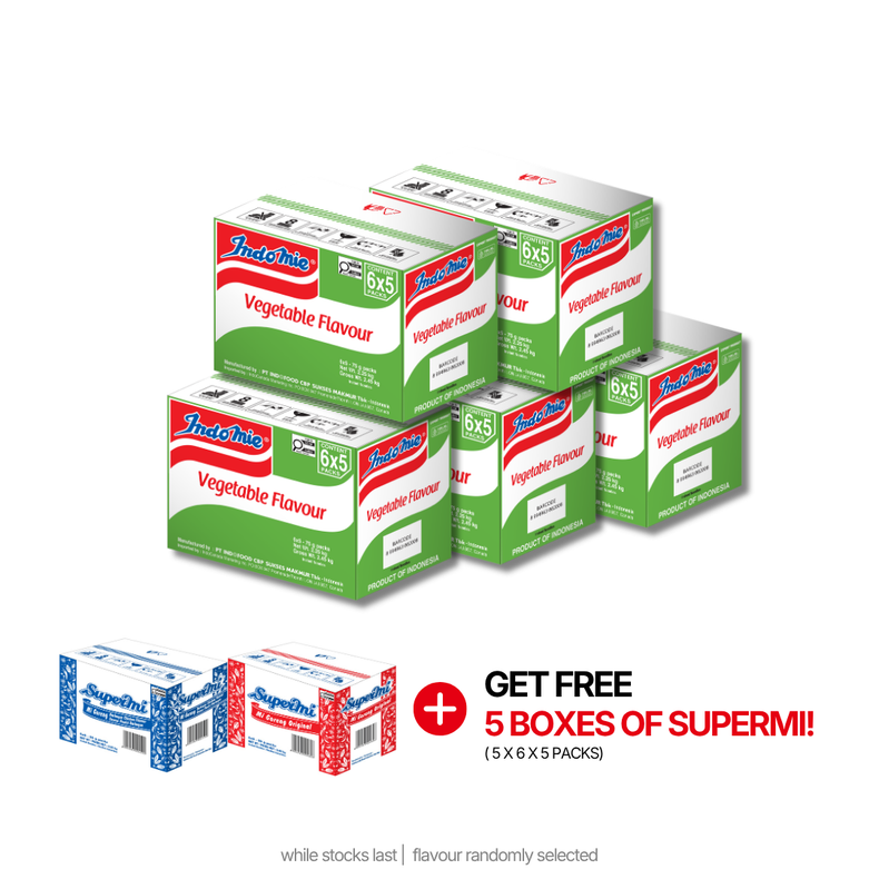 5 Boxes of Vegetable Flavour (5 x 30 pk)