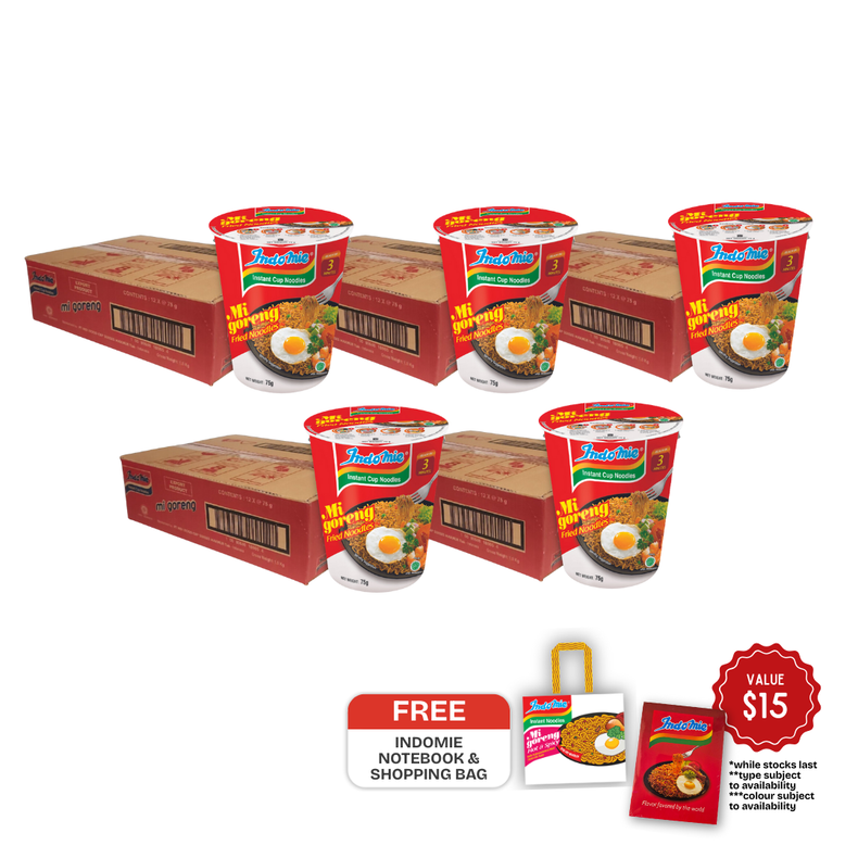 5 boîtes de Mi Goreng Cup (5 x 12 tasses) [DLUO : nov. 2025]