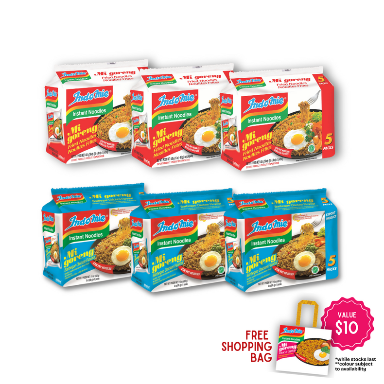 Spécial Indomie Mie Goreng (paquet de 15) + Poulet BBQ Indomie (paquet de 15)