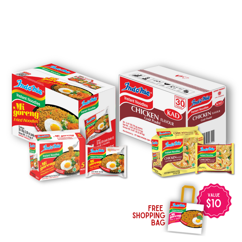 Indomie Mi Goreng Special (30 pk) [BBD : novembre 2025] + Indomie Chicken Saveur (30 pk) [BBD : novembre 2025]