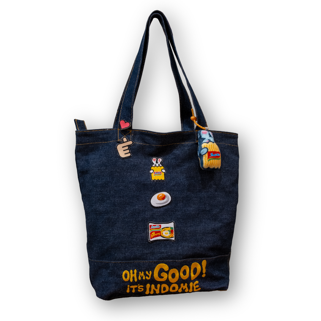 Denim Bag Set (with Iron Patch & Bunny Bag Charm)