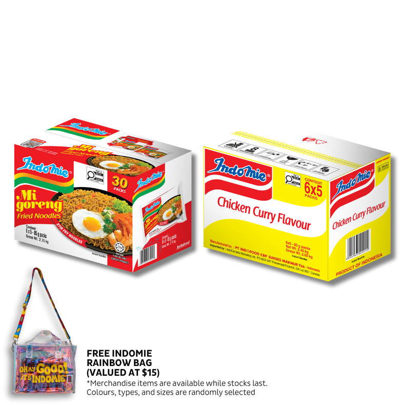 Indomie Mie Goreng Special (30 pk) [BBD : novembre 2025] + Indomie Poulet Curry Saveur (30 pk)