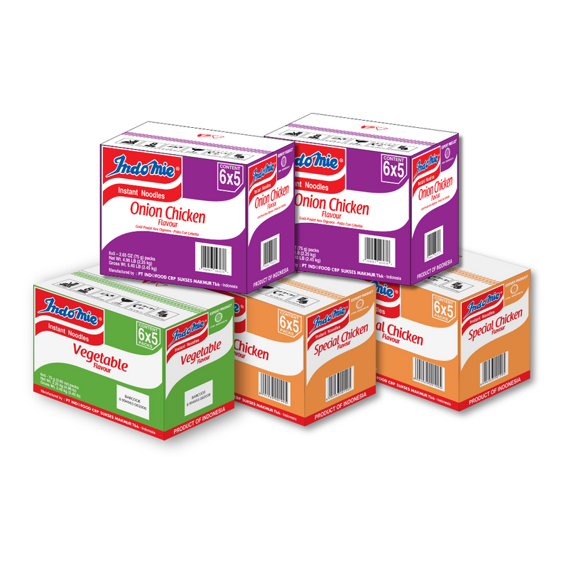 Vegetable Flavour (30 pk) + 2 Boxes of Special Chicken Flavour (2 x 30 pk) + 2 Boxes of Onion Chicken Flavour (2 x 30 pk)