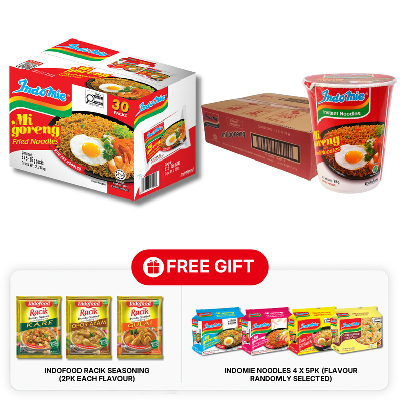 Indomie Mi Goreng Special (30 pk) [BBD : novembre 2025] + Indomie Mi Goreng Cup (12 pk) [BBD : novembre 2025]