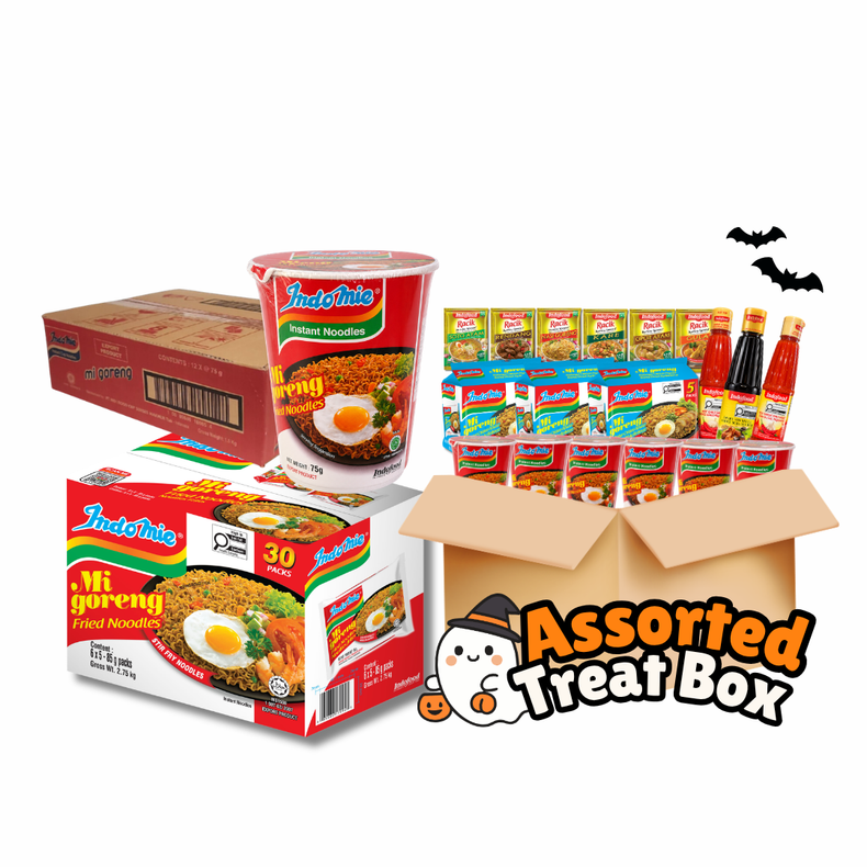 Mi Goreng Special (30 pk) + Indomie Mi Goreng Cup (12 pk) [BBD: March 2027] + Assorted Treat Box