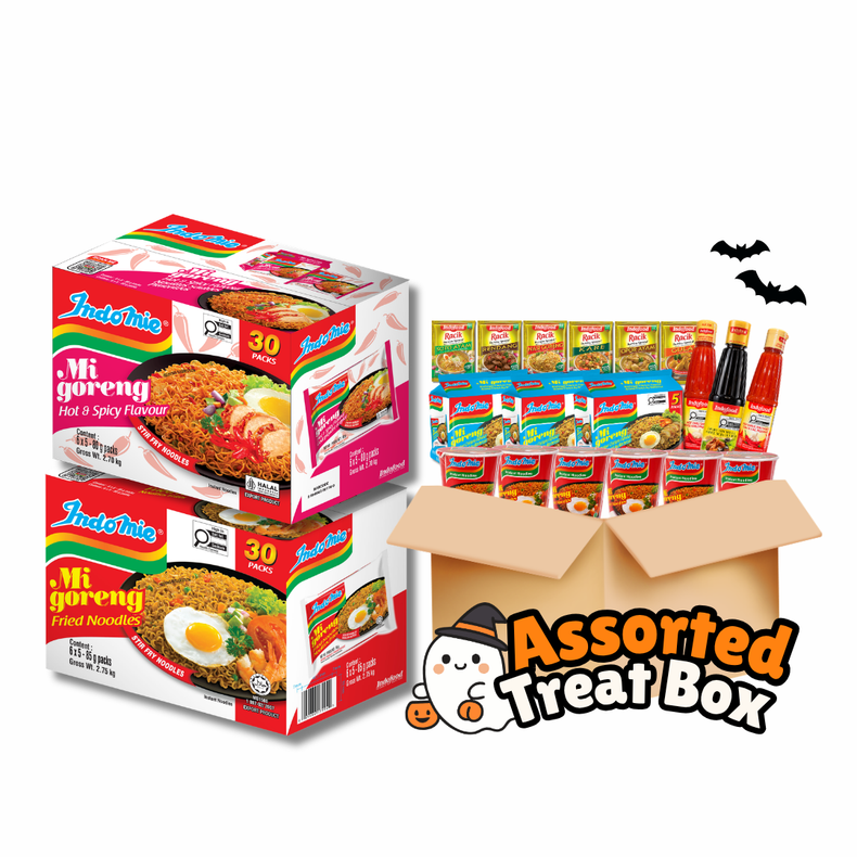 Mi Goreng Special (30 pk) + Mi Goreng Hot & Spicy (30 pk) [BBD: March 2027] + Assorted Treat Box