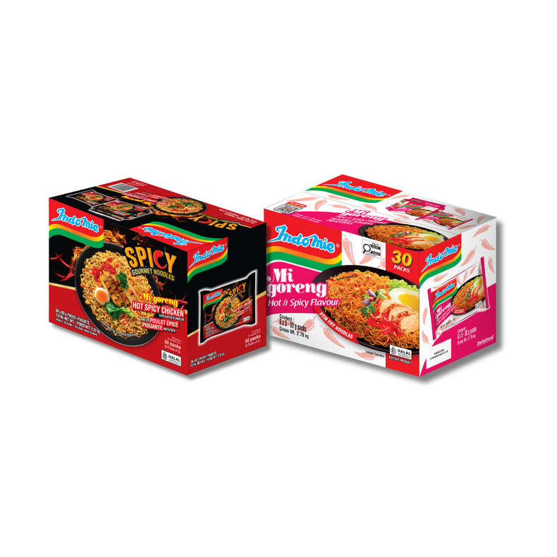 Mi Goreng Hot & Spicy (30 pk) [BBD: Oct 2026] + Mi Goreng Hot Spicy Chicken (30 pk)